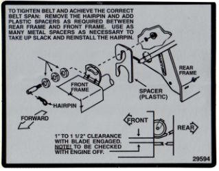 Briggs & Stratton 7029594YP Belt Adjustment Decal 