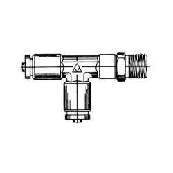 Buyers Products BRT0M375P375S DOT Swivel Male Run Tee - 3/8" x 3/8" Pipe Thread 
