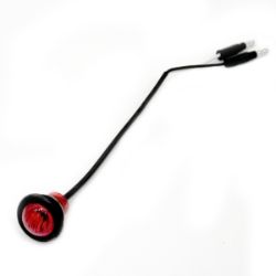 Buyers Products 5627513 0.75" Round Red 3 LED Marker - Hard Wired with .180 Male Bullets - BUY 5627513