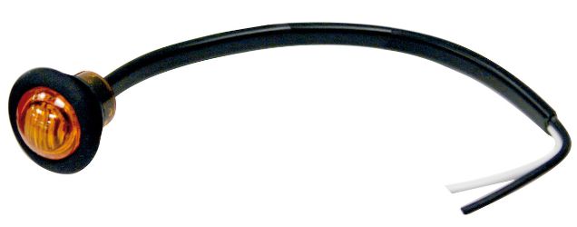 Buyers Products 5627527 3/4" Round Amber 3 LED Marker - Hard Wired with Stripped Leads 