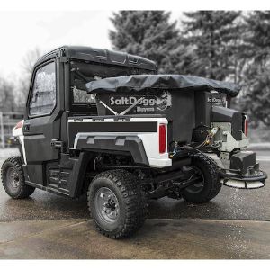 Buyers Products SHPE0400 Saltdogg 0.40 Cubic Yard Electric Black Poly Hopper Spreader 
