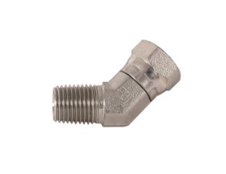 Buyers Products H9355X4X4 Female Pipe Swivel to Male Pipe 45 Degrees Elbow - 1/4-18 NPSM Swivel Nut x 1/4-18 Male Pipe Thread 
