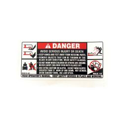MTD 777S30015 Rider Danger STR Label 