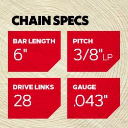 Oregon 90F028G Oregon 90F Polesaw Chain for 6 in. Bar - 28 Drive Links - fits Remington, Milwaukee and Craftsman - OCS 90F028G