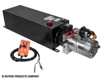 Buyers Products PU303LRS Elecric 3-Way Valve Power Unit - 5-1/2" x 6-1/2" x 19" 3.1 Gallon Steel Reservoir (715 cubic in.) 