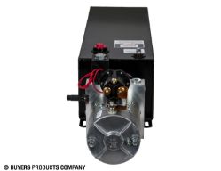 Buyers Products PU303LRS Elecric 3-Way Valve Power Unit - 5-1/2" x 6-1/2" x 19" 3.1 Gallon Steel Reservoir (715 cubic in.) - BUY PU303LRS