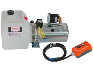 Buyers Products PU319A 3-Way DC Power Unit - Electric Controls, Horizontal .75 Gal. Poly Reservoir 