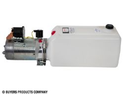 Buyers Products PU319LR Electric 3-Way Release Valve DC Power Unit - 5-1/2" x 6-1/2" x 19" 1.87 Gallon Usable Poly Reservoir (432 cubic in.) - BUY PU319LR