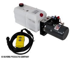 Buyers Products PU319LRA 3-Way DC Power Unit - Electric Controls, Horizontal 1.5 Gal. Poly Reservoir - BUY PU319LRA