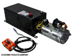 Buyers Products PU319LRS Electric 3-Way Release Valve DC Power Unit - 5-1/2" x 6-1/2" x 19" 1.87 Gallon Usable Steel Reservoir (432 cubic in.) - BUY PU319LRS