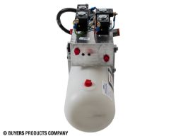 Buyers Products PU3593 Electric 4-Way/3-Way Valve DC Power Unit - 4-1/2" x 8" 1.36 Quart Poly Reservoir (79 cubic in.) - BUY PU3593