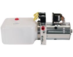 Buyers Products PU642 Electric 4-Way Function DC Power Unit - 5-1/2" x 6-1/2" x 10" .86 Gallon Usable Poly Reservoir (199 cubic in.) - BUY PU642