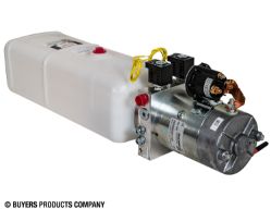 Buyers Products PU642LR Electric 4-Way Function DC Power Unit - 5-1/2" x 6-1/2" x 19" 1.87 Gallon Usable Poly Reservoir (432 cubic in.) - BUY PU642LR