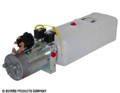 Buyers Products PU642LR Electric 4-Way Function DC Power Unit - 5-1/2" x 6-1/2" x 19" 1.87 Gallon Usable Poly Reservoir (432 cubic in.) - BUY PU642LR