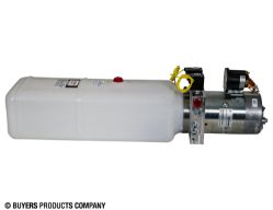 Buyers Products PU642LR Electric 4-Way Function DC Power Unit - 5-1/2" x 6-1/2" x 19" 1.87 Gallon Usable Poly Reservoir (432 cubic in.) - BUY PU642LR