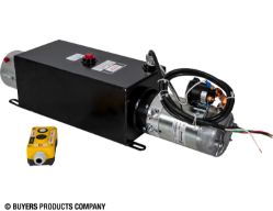 Buyers Products PU642LRS Electric 4-Way Function DC Power Unit - 5-1/2" x 6-1/2" x 19" 1.87 Gallon Usable Steel Reservoir (432 cubic in.) - BUY PU642LRS