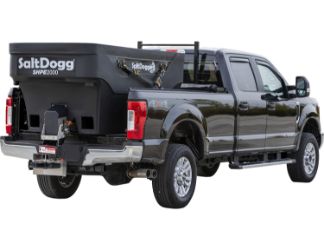 Buyers Products SHPE2000 SaltDogg 96" 2.0 Cubic Yard Electric Black Polymer Hopper Salt Spreader (Standard Chute) 