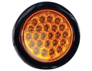 Buyers Products SL41AR 4" 24 LED Amber Round Strobe Warning Light - Recessed - Quad Flash 