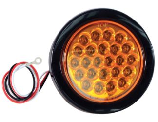 Buyers Products SL40AR 4" 24 LED Amber Round Strobe Warning Light - Recessed - Six Flash 