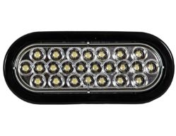 Buyers Products SL65CO 6-1/2" 24 LED Clear Oval Strobe Warning Light - Recessed - BUY SL65CO