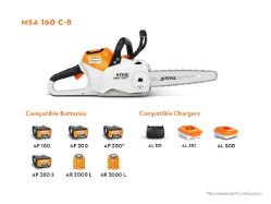 STIHL MSA 160 C-B 36V Battery-Powered Lightweight Easy Start Chainsaw Power Unit (Bar & Chain Not Included) - STI MSA 160 C-B