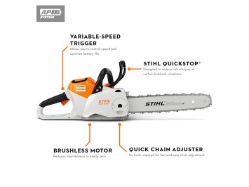 STIHL MSA 220 C-B 14 36V 14" Battery-Powered High Performance C-B Chainsaw w/Bar & Chain - STI MSA 220 C-B 14
