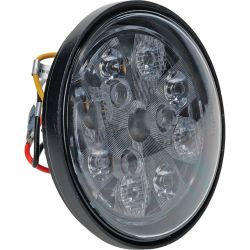 Stens TL3005 24W LED Sealed Round Work Light w/ Red Tail Light 