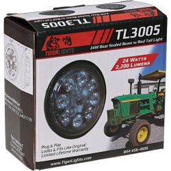 Stens TL3005 24W LED Sealed Round Work Light w/ Red Tail Light - STE TL3005