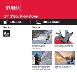 Toro 38753 21" Power Clear 721 E Single-Stage Gas Snow Blower - TOR 38753