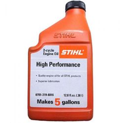 STIHL 0781 319 8010 12.8 oz. High Performance Two-Cycle Engine Oil - 5 Gallon Mix 