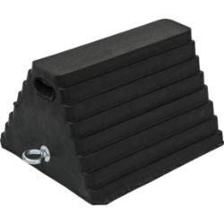 Buyers Products WC1086 Rubber Wheel Chock with Chain Eye - 10" x 8" x 6" 