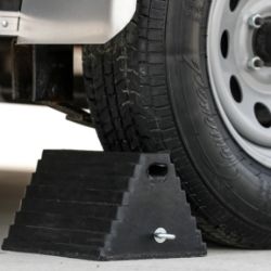 Buyers Products WC1086 Rubber Wheel Chock with Chain Eye - 10" x 8" x 6" - BUY WC1086