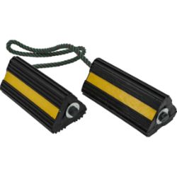 Buyers Products WC24483 Rubber Wheel Chock Pair with Rope 