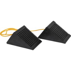Buyers Products WC35225 Mini Rubber Wheel Chock Pair with Rope - 3" x 5" x 2.25" 