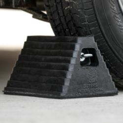 Buyers Products WC6810L Rubber Wheel Chock with Chain Eye - 10" x 8" x 6" - BUY WC6810L