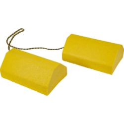 Buyers Products WC9642Y Yellow Composite Wheel Chock Set with Rope - 9-1/2" x 6" x 4" - BUY WC9642Y
