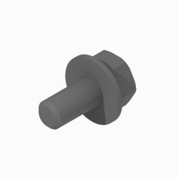 Boss 126-2713 Stainless Steel Adhesive Hex Head Flange Screw : M6-1 x 12 