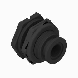 BOSS 143-7027 1.0 MFLD x 1.0 FNPT PP Bulkhead Fitting 
