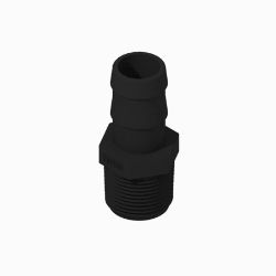 BOSS 143-7184 Straight Fitting (1.0 Barb x 1.0 MNPT, PP) 